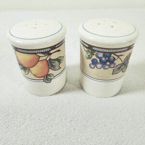 Mikasa Intaglio Garden Harvest Salt & Pepper Shaker Set Pair With Stoppers